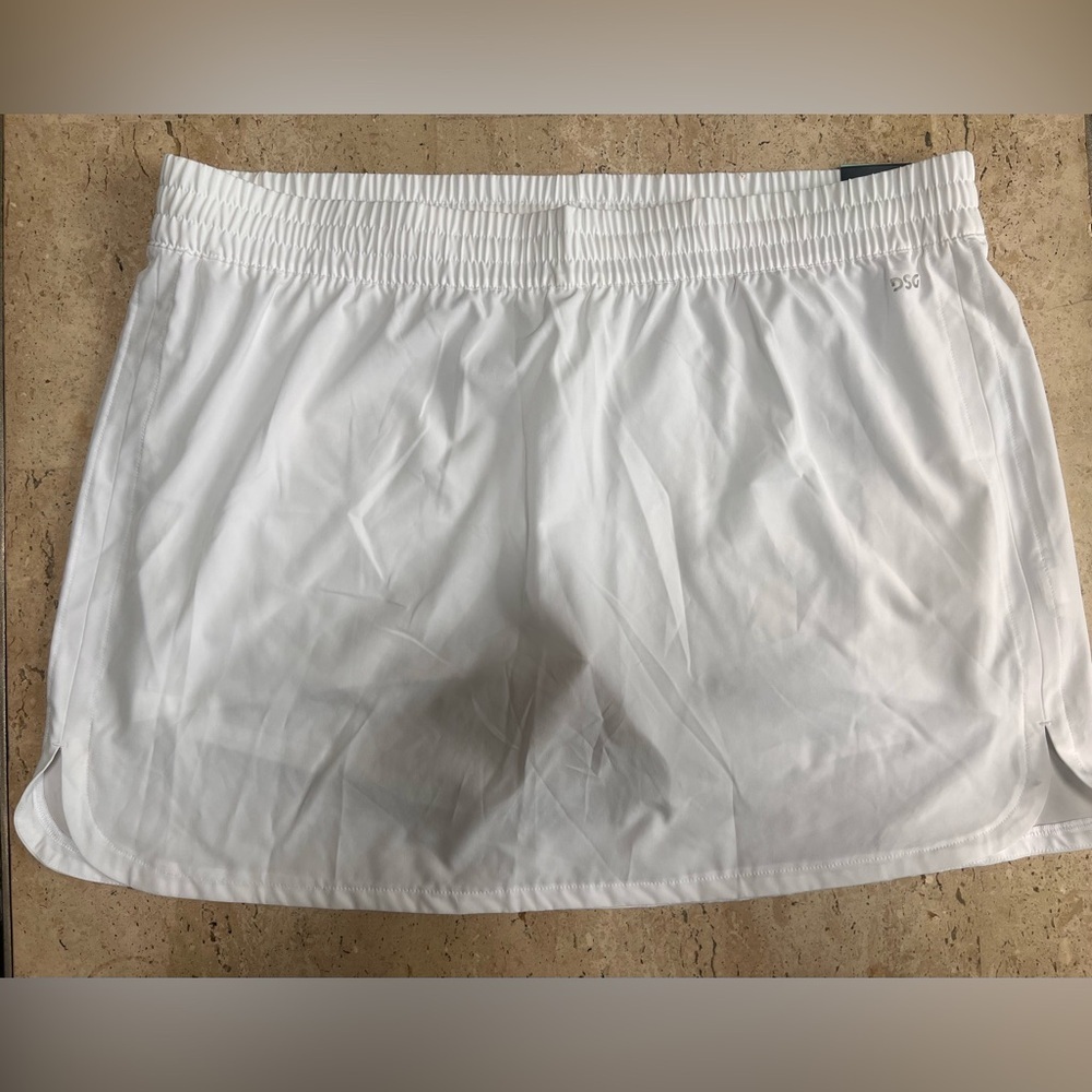 DSG Womens Skort Mid-Rise Stride Skort Pure White Women’s XXL Built In Short